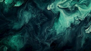 梦幻绿墨流体纹理图案