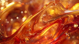 流动的绚丽金色液体