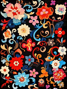 复古花卉图案背景设计