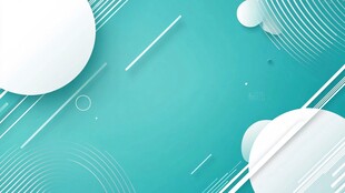 清新蓝绿几何抽象背景图