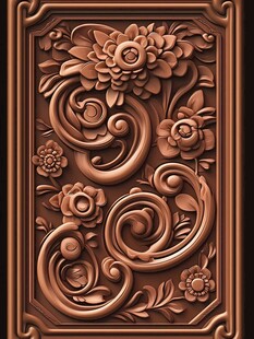 中式木雕花卉精美浮雕板