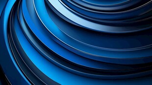 蓝色立体环形抽象背景