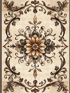 欧式复古花卉地毯图案