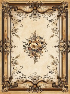 欧式复古花卉地毯图案