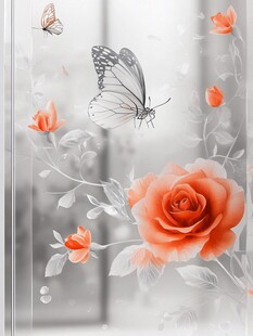 橙花蝴蝶 梦幻窗饰之美