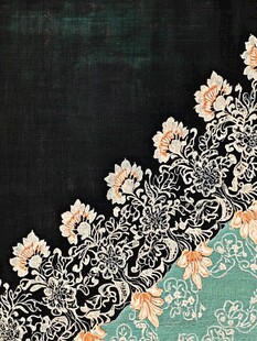 古典花卉图案织物边角