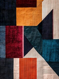 多彩拼接几何纹理布料图案