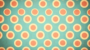 蓝底橙黄圆圈图案背景