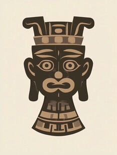 三星堆青铜面具图