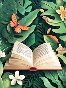 书页间的自然诗意邂逅