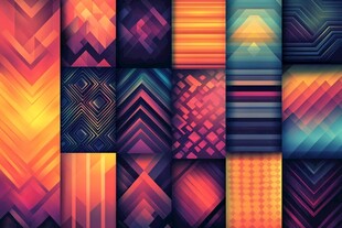 炫彩几何渐变图案背景集合