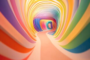 梦幻彩色隧道视觉盛宴