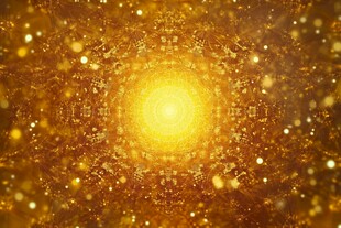 金色璀璨粒子发光背景图