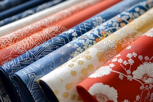 日式精美花纹纸张展示
