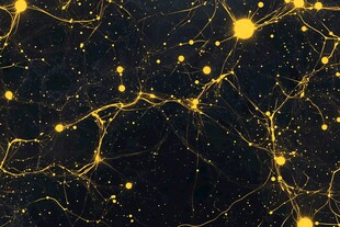 金色神经元网络背景图