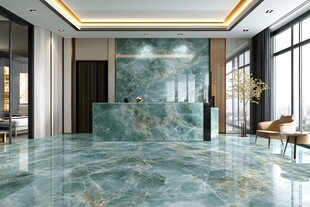 奢华绿宝石风接待大厅空间