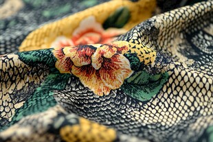 花卉蛇纹交织时尚面料