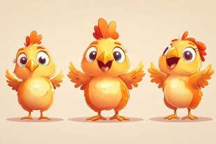 三只可爱小鸡萌趣亮相