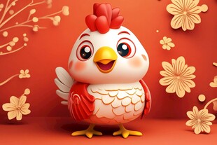 可爱小鸡贺岁 喜庆满满
