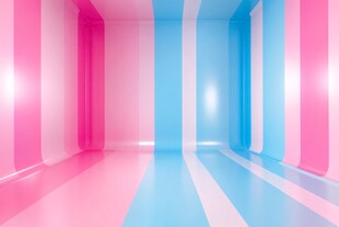 梦幻粉蓝条纹时尚空间