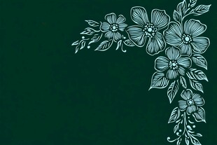墨绿色背景花卉装饰图案