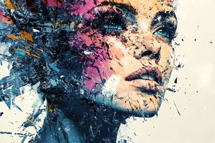 抽象艺术风格女性面部画像