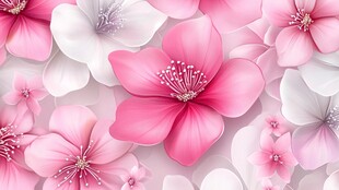 浪漫粉色花卉背景图案