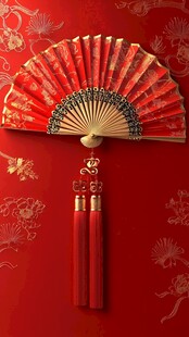 中式红扇 传统美学的优雅呈现