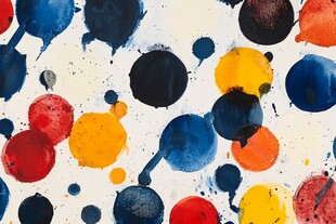 多彩水彩墨点艺术背景图