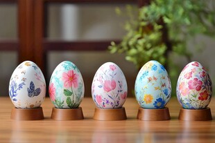 彩绘复活节彩蛋摆件展示
