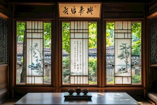 中式雅室 透过窗棂赏园景