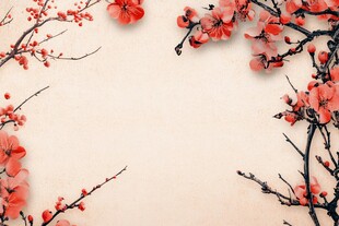 红梅绽放 中式典雅背景