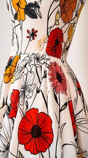 花卉图案的精美连衣裙