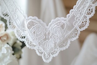 精致白色心形蕾丝花边