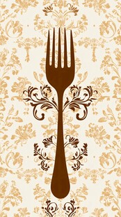 复古花纹中的精美餐叉
