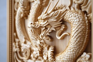 木雕巨龙 精湛工艺展示