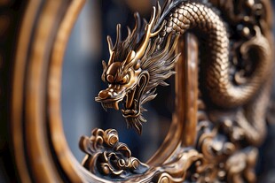 中式龙雕细节特写