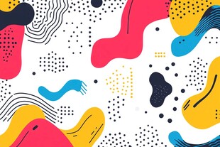 抽象几何波点多彩图案