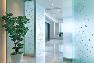 现代清新办公走廊绿植景致