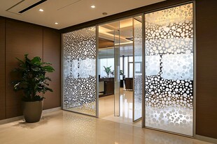 现代办公室精致玻璃隔断门