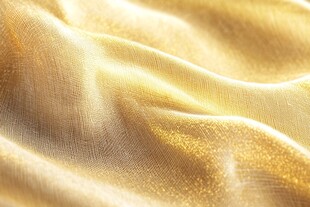 金色丝绸布料纹理特写