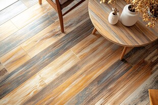 木纹瓷砖铺就的温馨角落