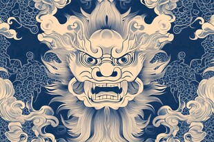 中式瑞兽麒麟威严图腾