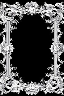 复古雕花黑白装饰画框