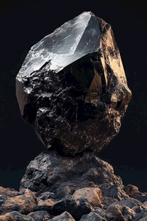 神秘黑晶 独特晶体与岩石组合
