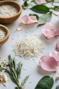 香米与花草的自然组合