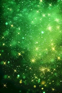 梦幻绿底闪烁星光背景