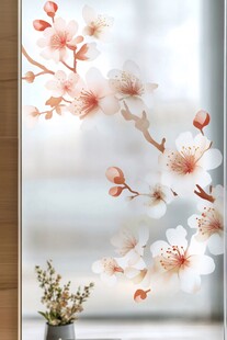唯美樱花窗贴装饰画