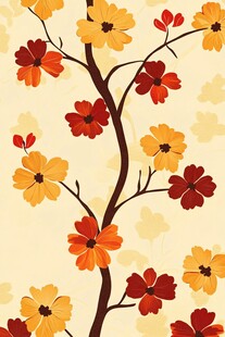 花卉树枝图案的精美背景