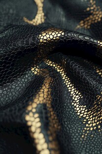 黑金蛇纹皮革纹理特写